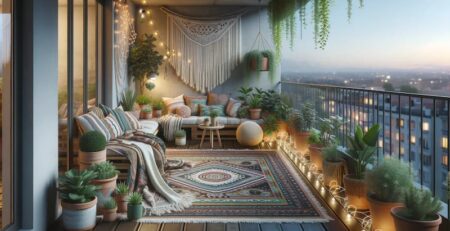 amenajarea balconului boho