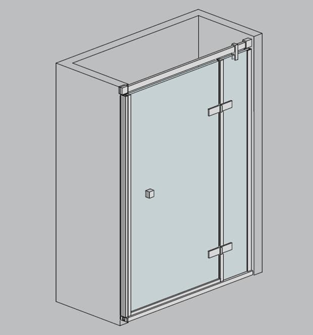 Cabina de dus tip nisa cu usa batanta si panou fix B05 | DUSRMDB05